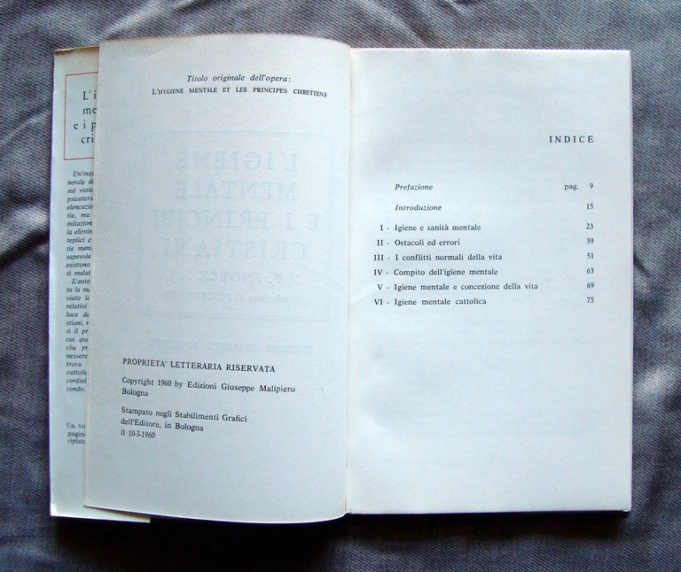Snoeck L'Igiene Mentale e i Principi Cristiani 1960 Edizioni Malipiero …