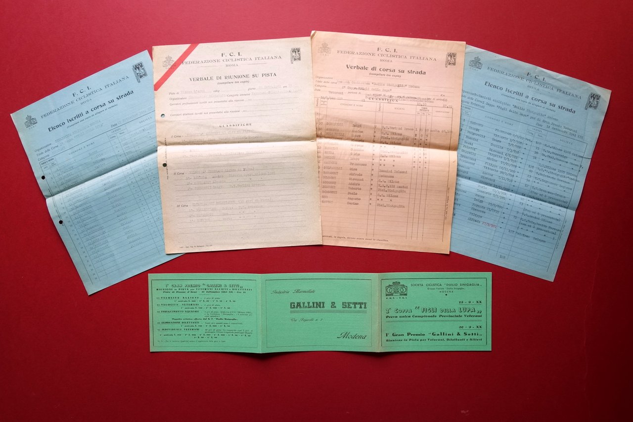 Soc. Ciclistica Duilio Sinigaglia Modena 2∞ Coppa Figli della Lupa …