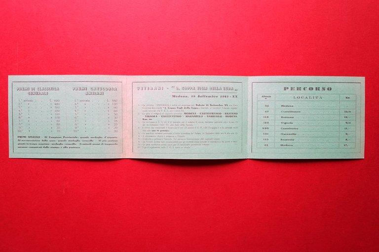 Soc. Ciclistica Duilio Sinigaglia Modena 2∞ Coppa Figli della Lupa …