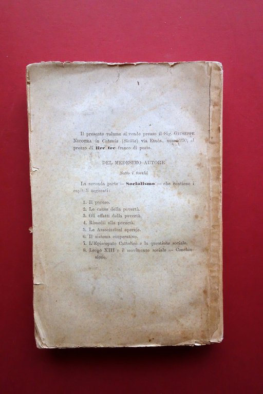Socialismo Discussioni del Sac. Sebastiano Nicotra Cuggiani Roma 1889 Raro | Immagine Gallery 3