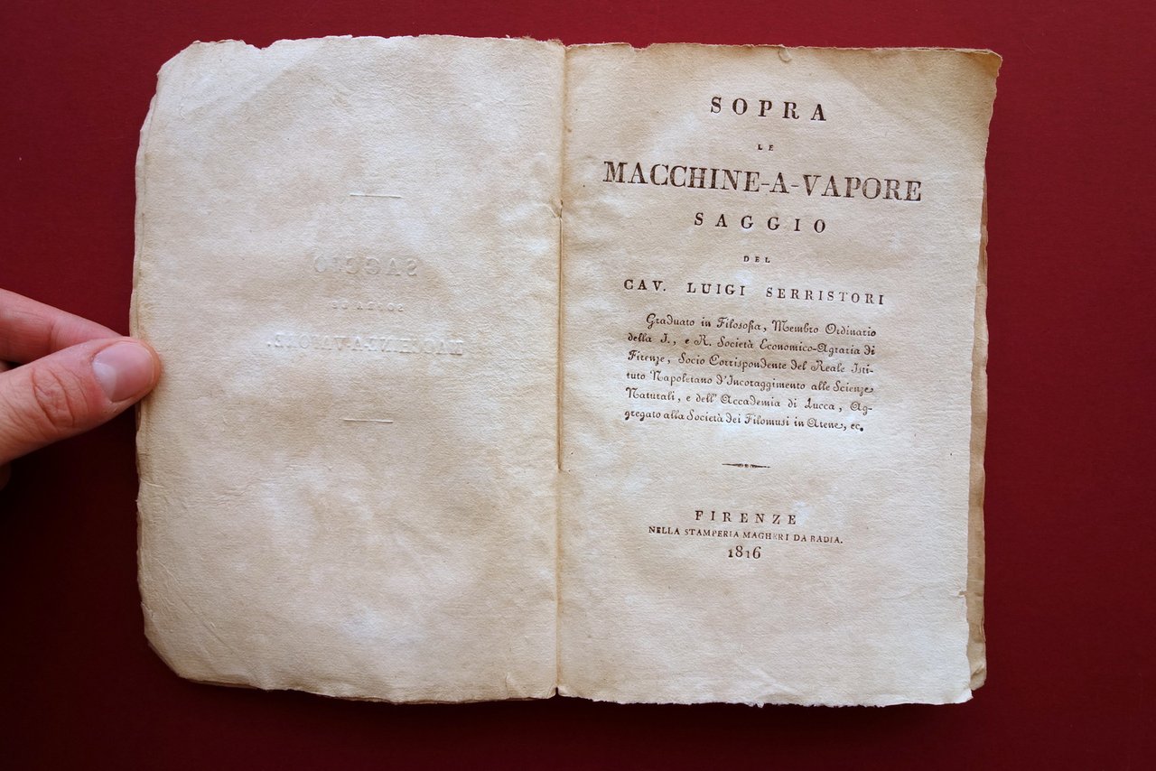 Sopra le Macchine a Vapore Serristori Magheri Firenze 1816 1∞ …