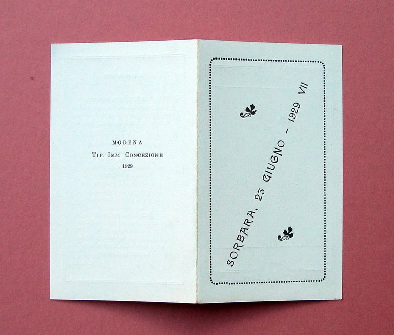 Sorbara Modena Mortino 1929 Emma Fornaciari Zanetti Medaglia Oro Pubbl.Istruz | Immagine Gallery 1