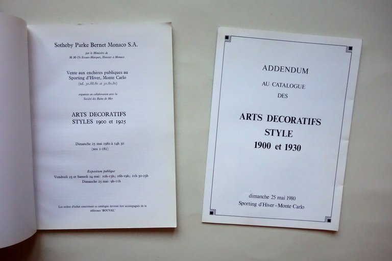 Sotheby Catalogo d'Asta Arts Decoratifs Styles 1900-1925 Monte Carlo 1980 | Immagine Gallery 2