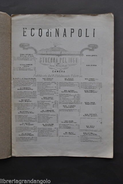Spartiti Lirica Romanza Io T'amerÚ Stanzieri Dedica Spinelli Cottrau Napoli …