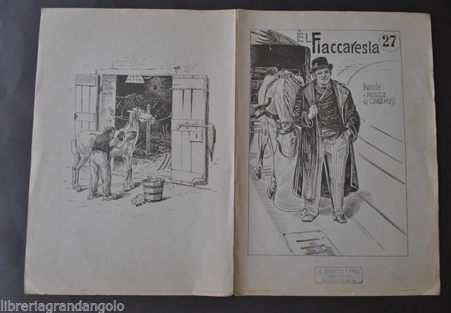 Spartiti Musica Dialetto Bolognese Bologna Musi El Fiaccaresta Cocchiere 1888