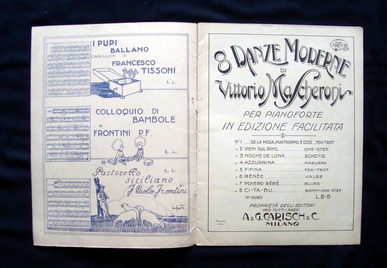 Spartito 8 Danze Moderne 1936 Vittorio Mascheroni Carisch Milano