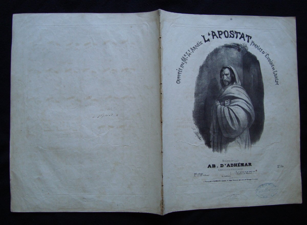 Spartito D Adhemar met‡ 800 L Apostat L Abadie