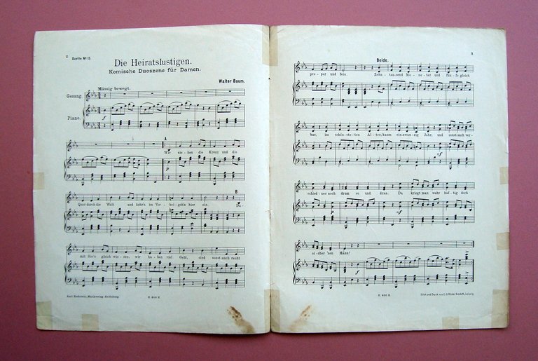 Spartito Die Heiratslustigen Walter Baum Heidelberg Musica