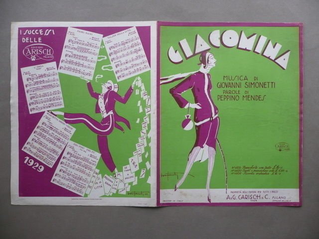 Spartito Giacomina Simonetti Mendes One Step Carisch Milano 1929 Bonfanti …