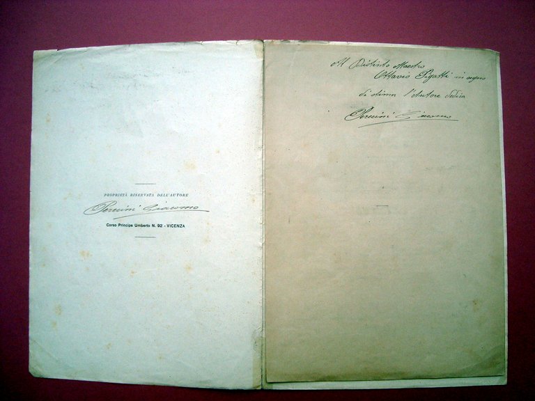 Spartito Il Bimbo Belga versi Zanella Musica Perecini Maestro Pigatti …