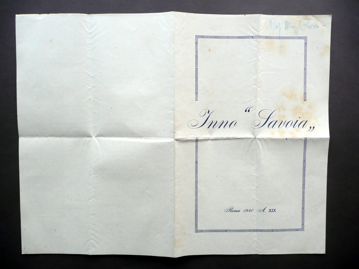 Spartito Inno Savoia Mandolino Roma 1940 Musica Guerra WW2