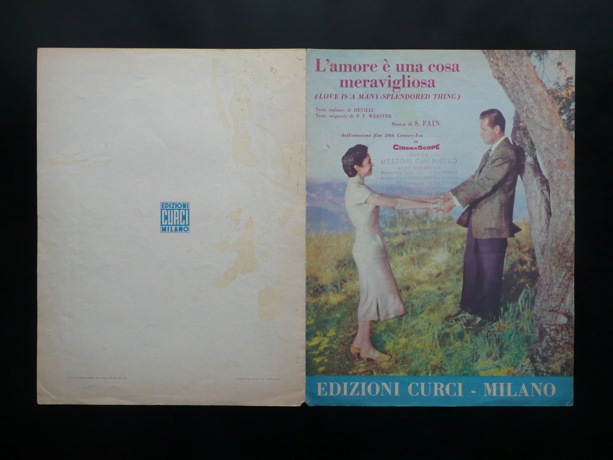 Spartito L'Amore Ë una Cosa Meravigliosa Fain Webster Film Curci …