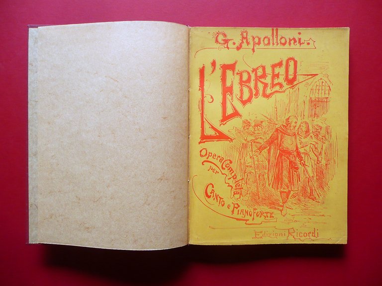 Spartito L'Ebreo Giuseppe Apolloni Canto e Pianoforte Ricordi 1885 | Immagine Gallery 1
