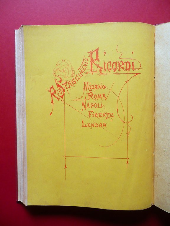 Spartito L'Ebreo Giuseppe Apolloni Canto e Pianoforte Ricordi 1885