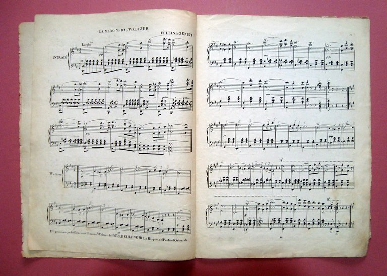 Spartito La Mano Nera walzer Fellini e Zenuti Agli Amici …