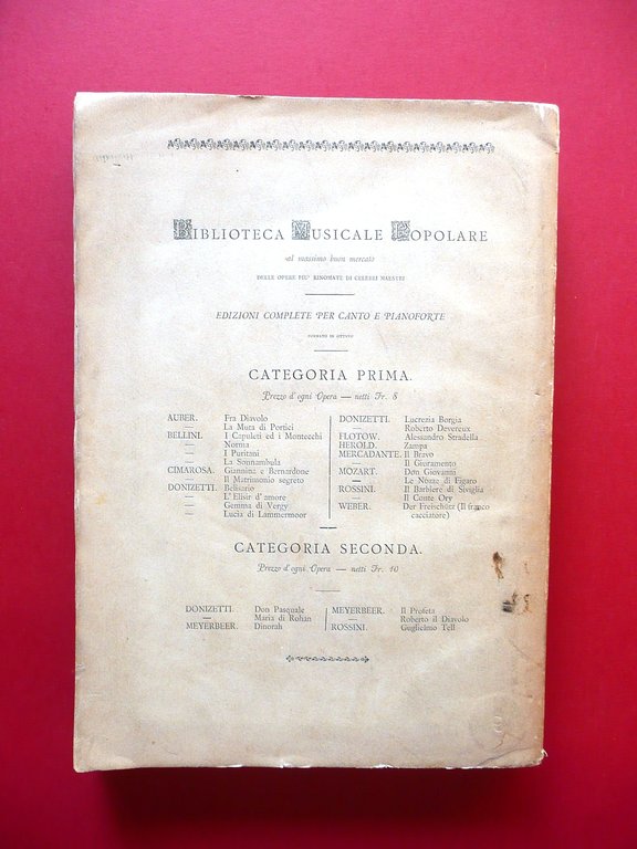 Spartito Le Nozze di Figaro Mozart Ricordi Milano 1878 Completo …