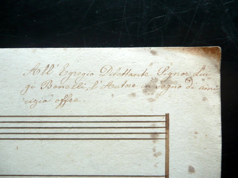 Spartito Manoscritto Il Gondoliere Barcarola G. Bisaccia Voce Baritono Autografo