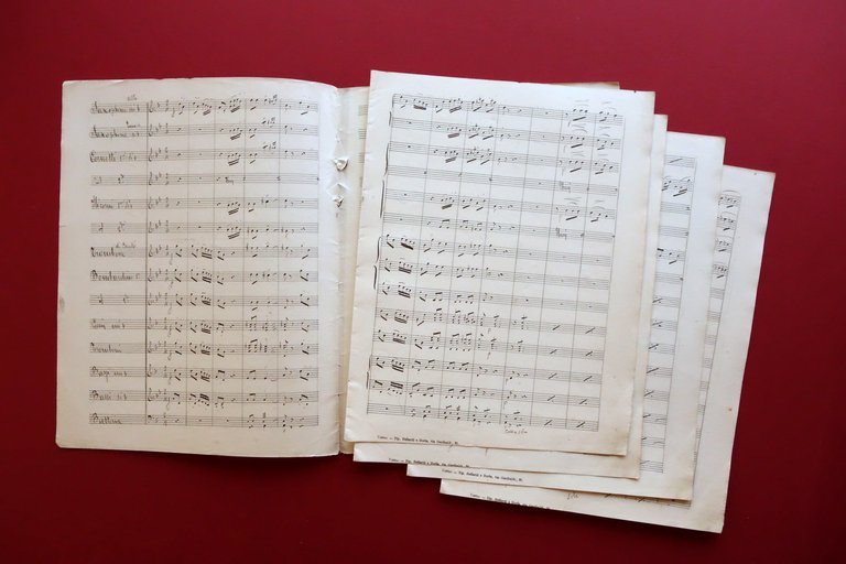 Spartito Manoscritto Marche Indienne Sellenich Banda A. Casadei Autografo 1896