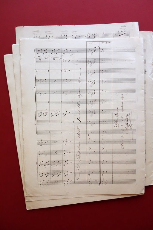 Spartito Manoscritto Marche Indienne Sellenich Banda A. Casadei Autografo 1896