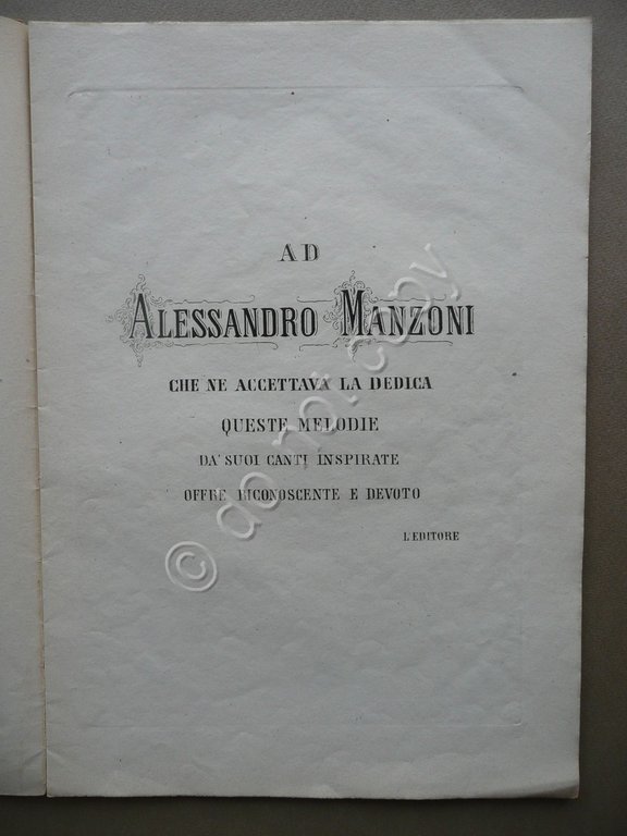 Spartito Manzoni Sei Melodie Sacre per Voci di Contralto Musica …