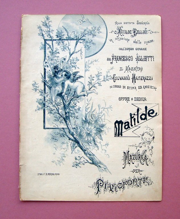 Spartito Materazzi Giovanni Matilde 1894 Mazurka Pianoforte