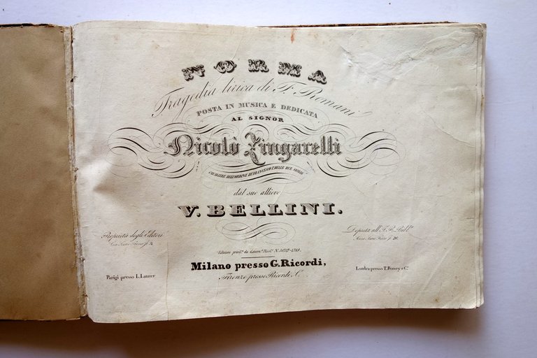 Spartito Norma Tragedia Lirica di V. Bellini Ricordi Milano 1832 … | Immagine Gallery 3