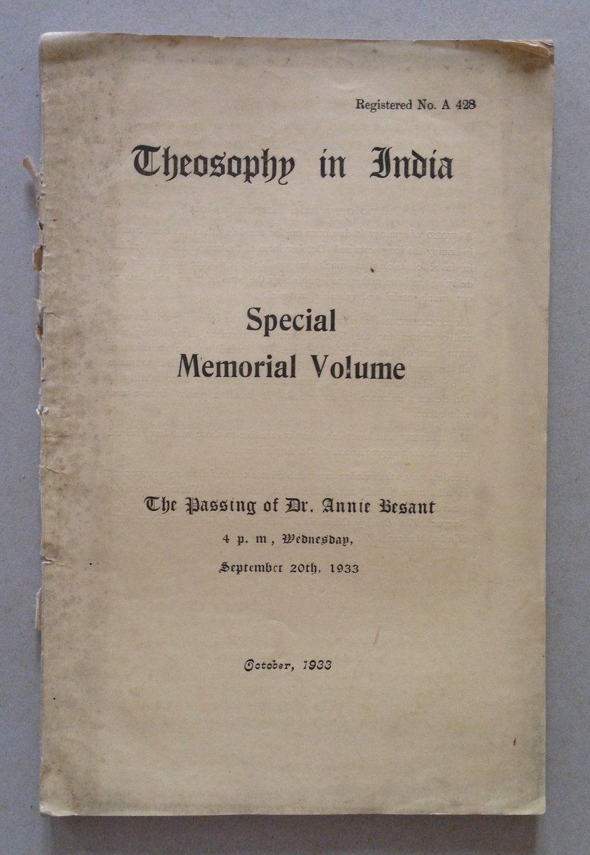 Special Memorial Volume The Passing of Annie Besant Theosophy in … | Immagine principale
