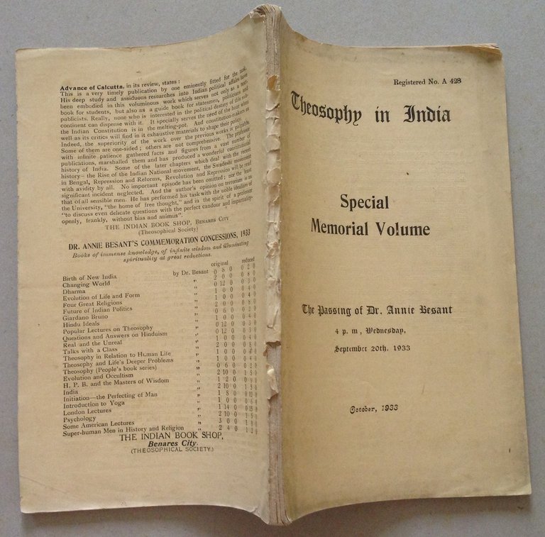 Special Memorial Volume The Passing of Annie Besant Theosophy in … | Immagine Gallery 2