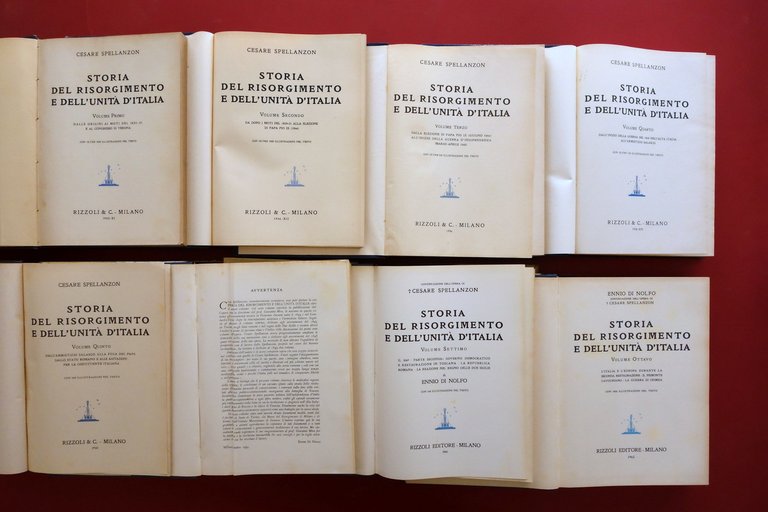 Spellanzon Storia del Risorgimento e dell'Unità d'Italia 8 Volumi Completo