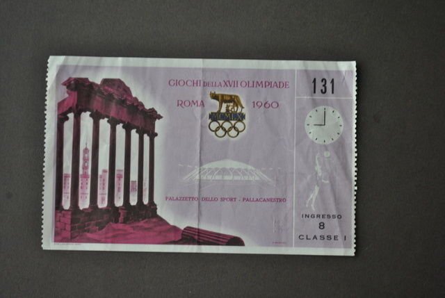 Sport Biglietto Ingresso Olimpiadi Roma Pallacanestro Basket Palazzetto 1960