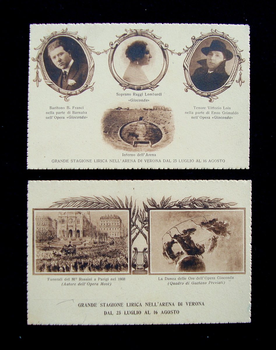 Stagione Lirica Arena Verona Gioconda Franci Raggi 2 Cartoline Non …