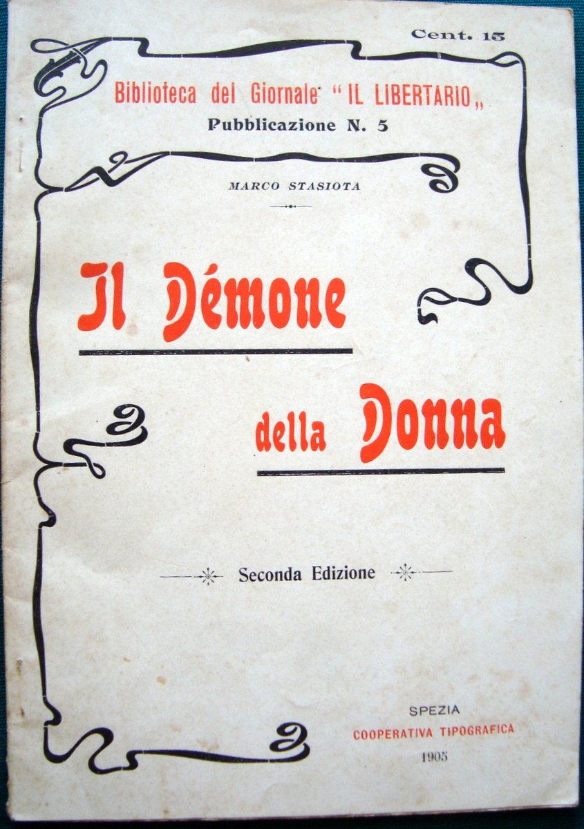 STASIOTA IL DEMONE DELLA DONNA 1905 COOP TIP SPEZIA ANTICLERICALE