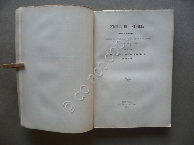 Statistica e Storia di Ostiglia Antonio Zanchi Bertelli Luigi Segna …