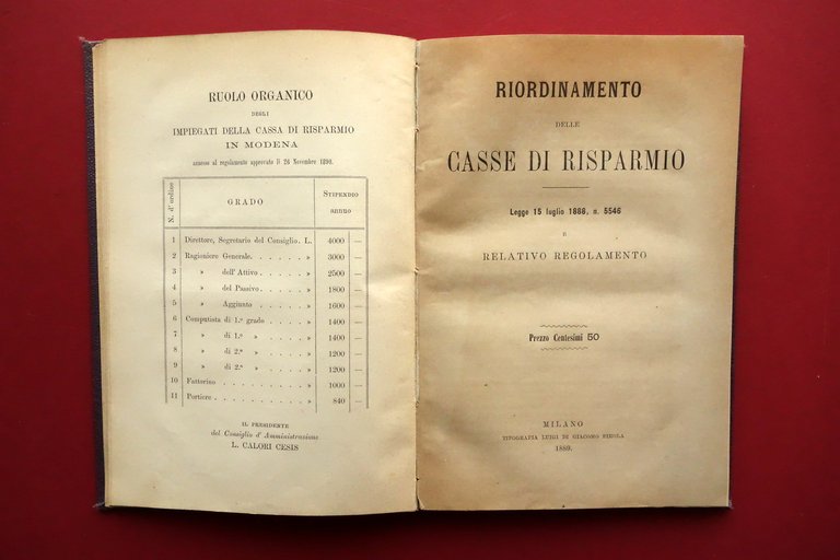 Statuto e Regolamento della Cassa di Risparmio di Modena 1890 … | Immagine Gallery 2