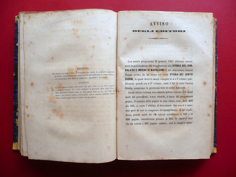 Storia del Consolato e Impero di Napoleone A. Thiers Capolago …