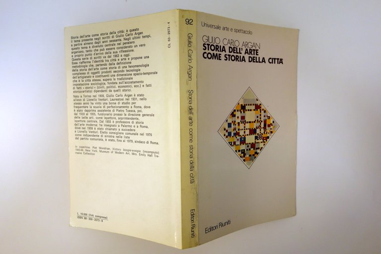 STORIA DELL'ARTE COME STORIA DELLA CITTA' ARGAN EDITORI RIUNITI 1983