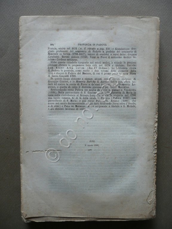 Storia di Padova Origini Comuni Uomini Illustri Provincia Pianta 1861 …