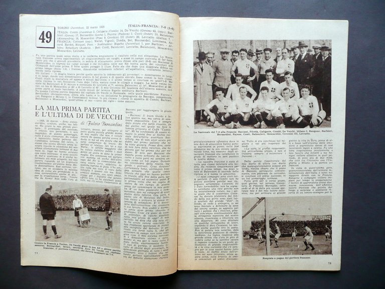 Storia Illustrata della Nazionale Fascicolo III 1924-27 Calcio Illustrato 1948