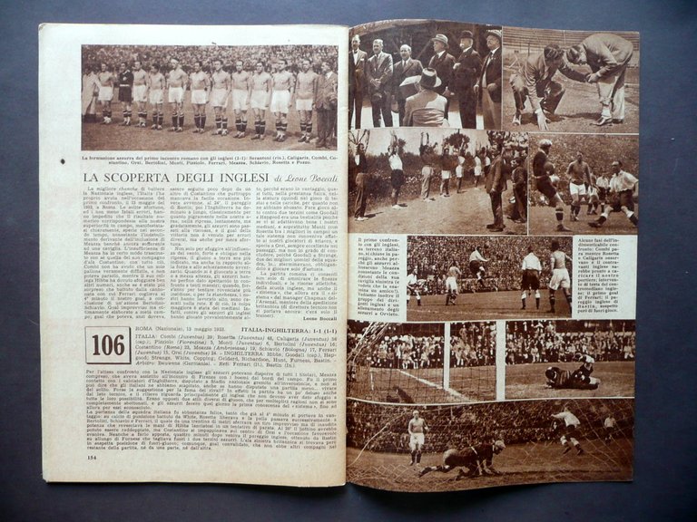 Storia Illustrata della Nazionale Fascicolo V 1931-34 Calcio Illustrato 1948