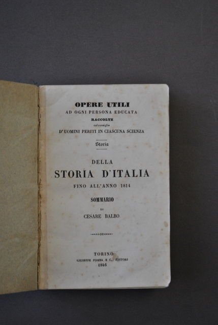 Storia Italia 1814 Cesare Balbo Primitivi Romani Comuni Napoleone Torino …