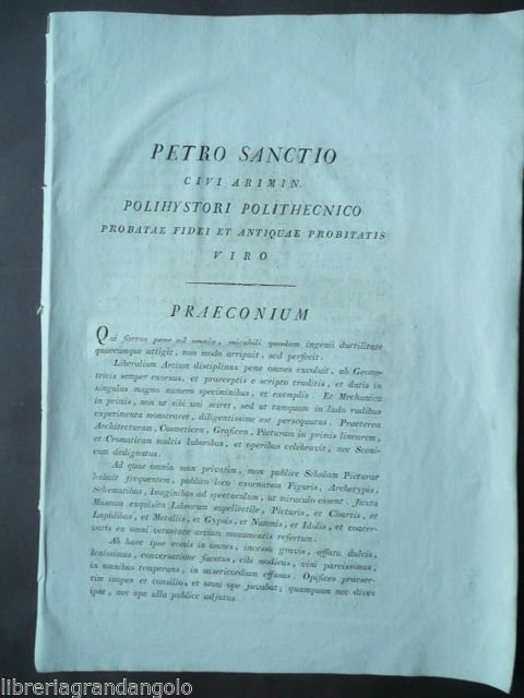 Storia Locale Petro Sanctio Rimini 1812 Marsoner Architettura Arti Liberali