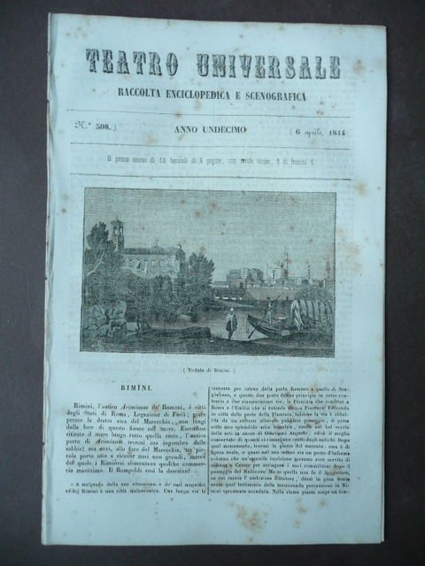 Storia Locale Teatro Universale 1844 Rimini Terme Caracalla incisioni Romagna | Immagine principale