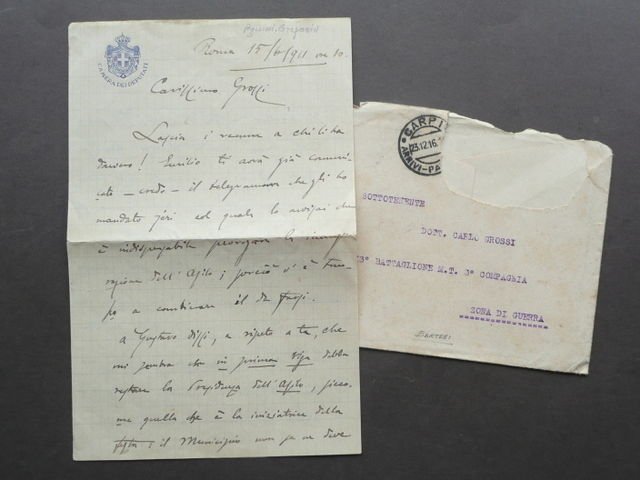 Storia Politica Lettera Gregorio Agnini Asilo Finale Agitazioni Mirandola 1911