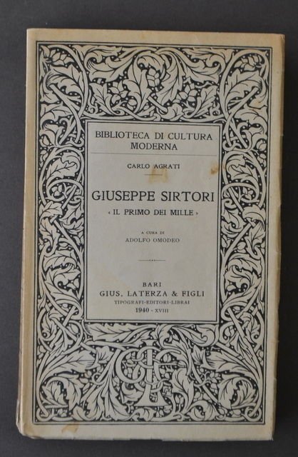 Storia Risorgimento Giuseppe Sirtori Primo dei Mille Agrati Omodeo Laterza … | Immagine principale