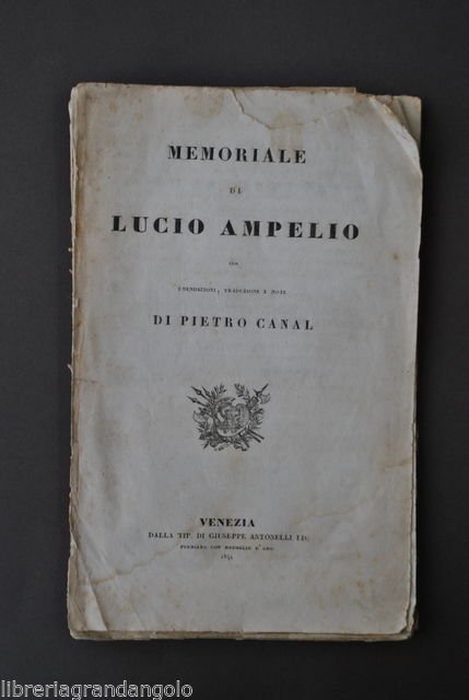 Storia Romana Memoriale Lucio Ampelio Ampelius Epitome Floro Canal Venezia …