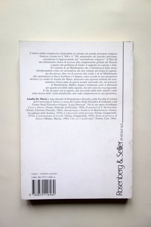 Storia Sacra Scrittura e Tradizione nel Pensiero di Malebranche Rosenberg …
