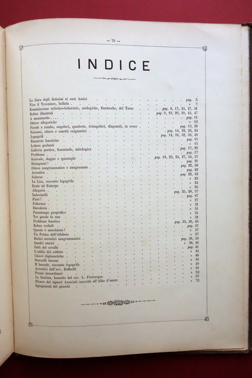 Strenna della Gara degli Indovini Anno Primo Tip. Speirani Torino …