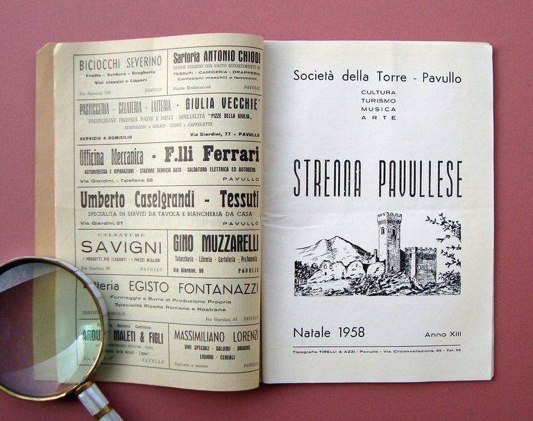 Strenna Pavullese Natale 1958 Societ‡ della Torre Festa Gaiato Edilizia …