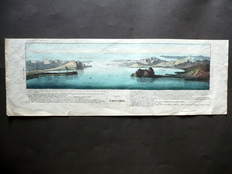 Stretto di Gibilterra Litografia a Colori Tavola Met‡ Ottocento Geografia | Immagine Gallery 1