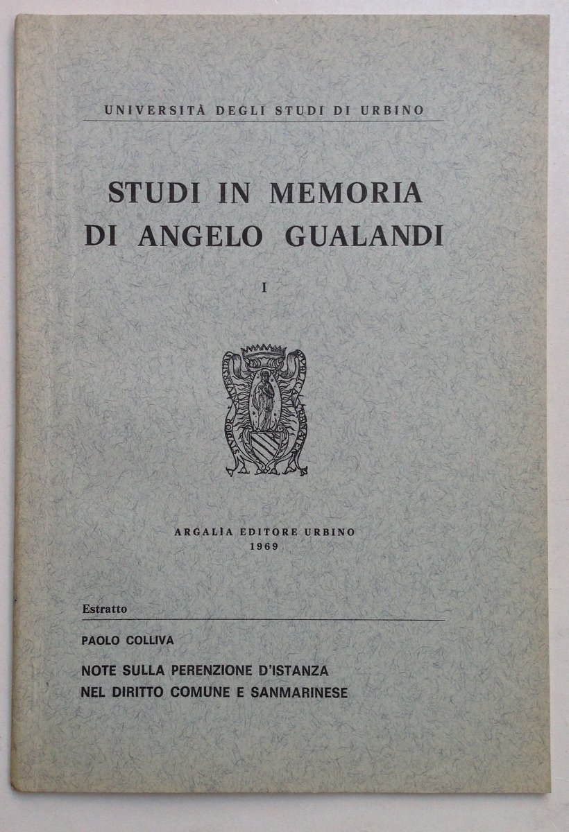 Studi in Memoria di Angelo Gualandi Estratto Paolo Colliva San …